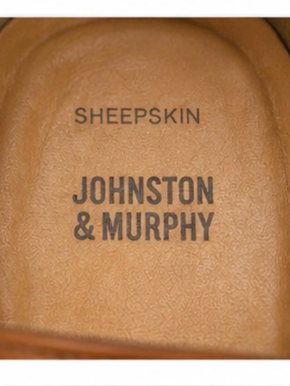 Johnston & Murphy Men’s 11M Sheepskin Dress Shoes Cognac Brown Made in Brazil